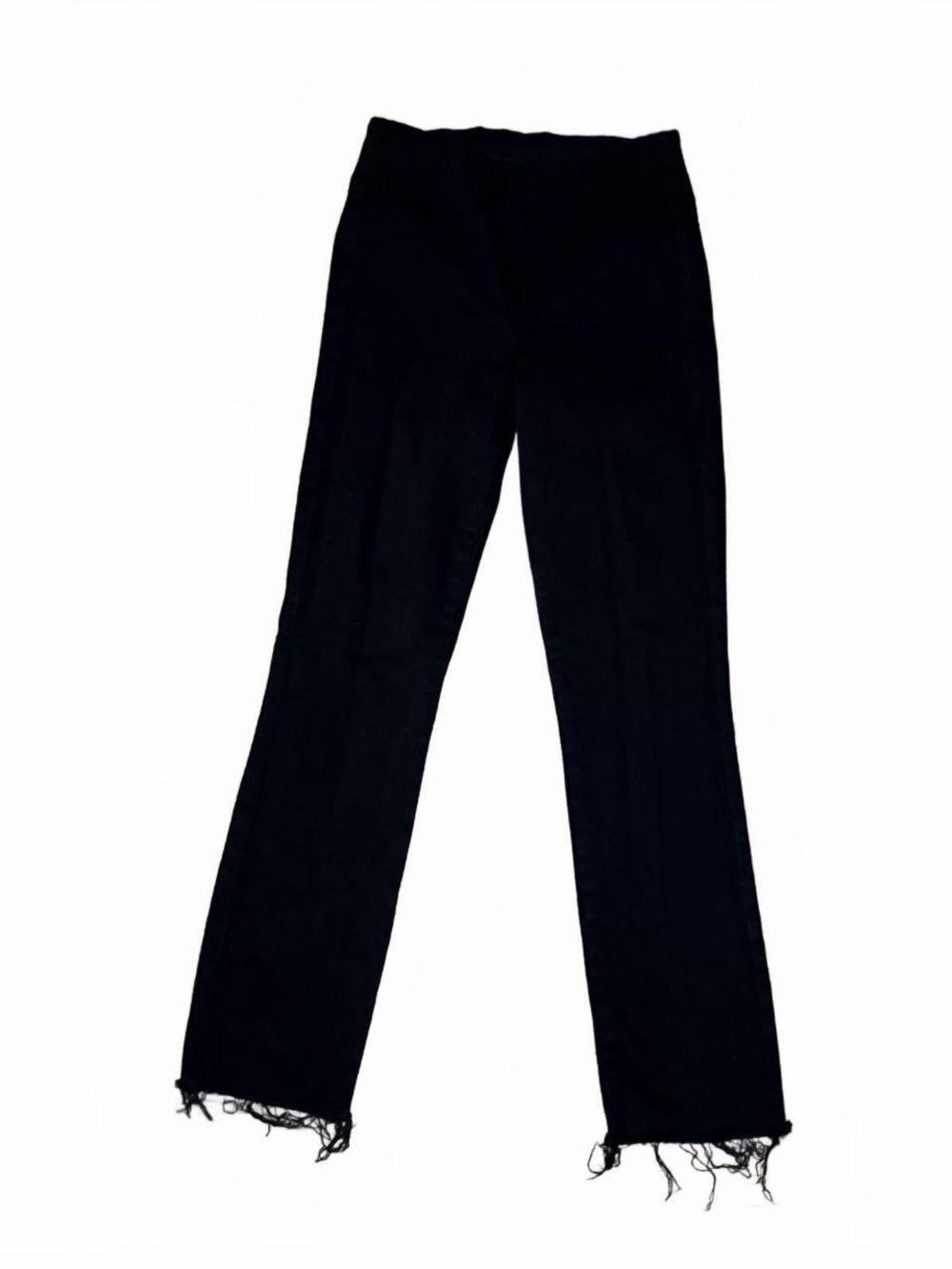 Frank and Eileen Black Women's Frayed Hem Straight-Leg Pants